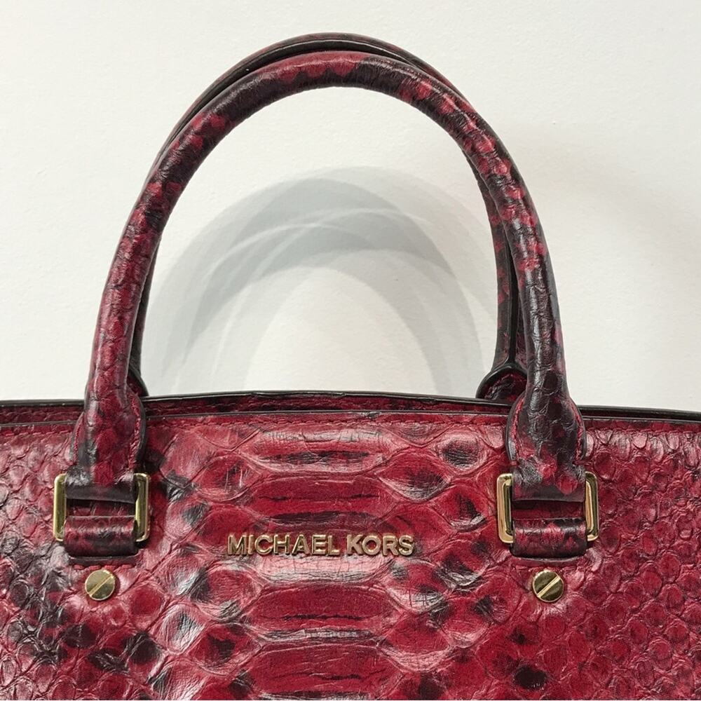 Michael Michael Kors Red Python Embossed Leather … - image 4